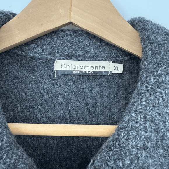 Chiaramente Womens Cardigan Sweater Size XL Grey Open Front Wool Blend - Picture 4 of 11